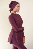 Aliyah Skater Dress (Burgundy)